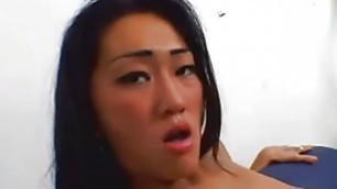 Asian chick can barely take DP