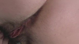 Sasha K Combs and Strokes Her Hairy Pussy